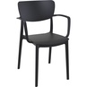 Stylowe Krzesło plastikowe z podłokietnikami Lisa czarne Siesta do stołu.