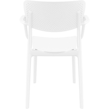 Nowoczesne Krzesło ażurowe z podłokietnikami Loft białe Siesta do kuchni, jadalni i salonu.