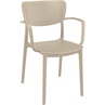 Nowoczesne Krzesło ażurowe z podłokietnikami Loft beżowe Siesta do kuchni, jadalni i salonu.
