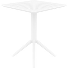 Składany stół ogrodowy plastikowy Sky 60x60 biały Siesta