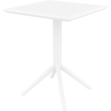 Składany stół ogrodowy plastikowy Sky 60x60 biały Siesta