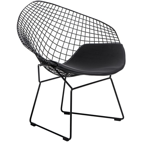 Designerskie Krzesło metalowe druciane Harry Arm Black D2.Design do kuchni, kawiarni i restauracji.