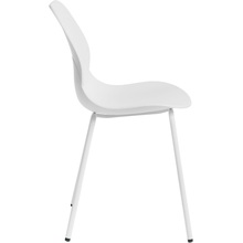 Stylowe Krzesło z tworzywa Layer IV z tworzywa białe Simplet do stołu.