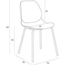 Stylowe Krzesło z tworzywa Layer IV z tworzywa szare Simplet do stołu.