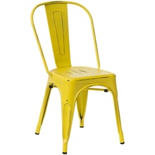 Designerskie Krzesło metalowe industrialne Paris Antique żółte D2.Design do kuchni, kawiarni i restauracji.