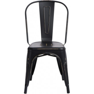 Designerskie Krzesło metalowe industrialne Paris Antique czarne D2.Design do kuchni, kawiarni i restauracji.