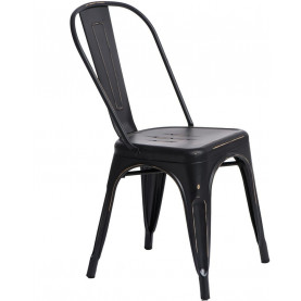 Designerskie Krzesło metalowe industrialne Paris Antique czarne D2.Design do kuchni, kawiarni i restauracji. 2