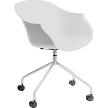 Krzesło biurowe na kółkach Roundy białe Intesi