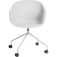 Krzesło biurowe na kółkach Roundy białe Intesi
