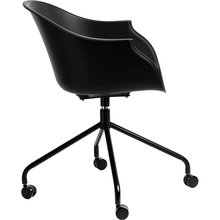 Krzesło biurowe na kółkach Roundy czarne Intesi