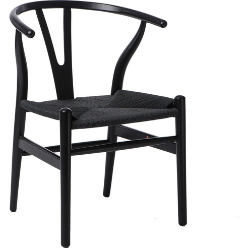 Stylowe Krzesło drewniane skandynawskie Wicker czarne D2.Design do kuchni, salonu i restauracji.