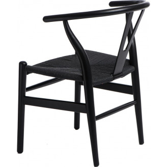Stylowe Krzesło drewniane skandynawskie Wicker czarne D2.Design do kuchni, salonu i restauracji.