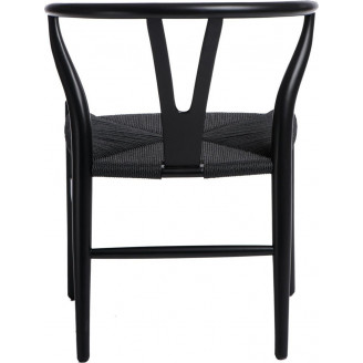 Stylowe Krzesło drewniane skandynawskie Wicker czarne D2.Design do kuchni, salonu i restauracji.