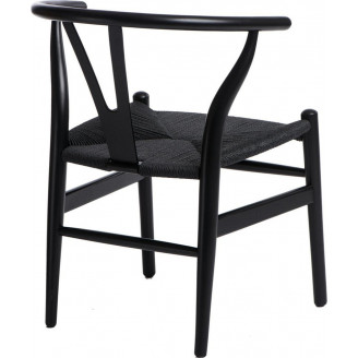 Stylowe Krzesło drewniane skandynawskie Wicker czarne D2.Design do kuchni, salonu i restauracji.