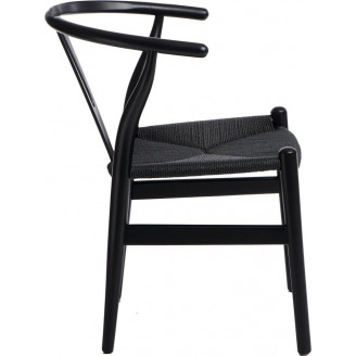 Stylowe Krzesło drewniane skandynawskie Wicker czarne D2.Design do kuchni, salonu i restauracji.