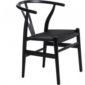 Stylowe Krzesło drewniane skandynawskie Wicker czarne D2.Design do kuchni, salonu i restauracji. 2