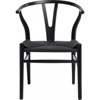 Stylowe Krzesło drewniane skandynawskie Wicker czarne D2.Design do kuchni, salonu i restauracji.