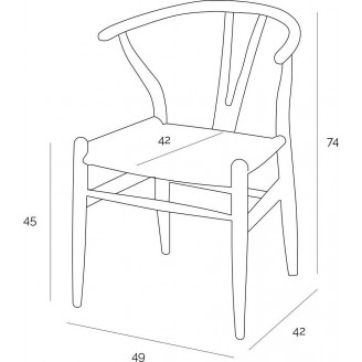 Stylowe Krzesło drewniane skandynawskie Wicker czarne D2.Design do kuchni, salonu i restauracji.