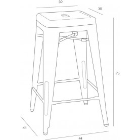 Hoker metalowy Paris 75 żółty D2.Design do kuchni, restauracji i baru. 2