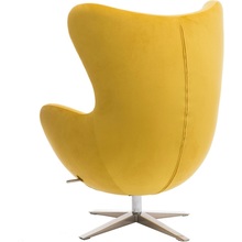 Designerski Fotel wypoczynkowy welurowy Jajo Velvet żóty D2.Design do salonu i sypialni.