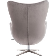Designerski Fotel wypoczynkowy welurowy Jajo Velvet srebrny D2.Design do salonu i sypialni.