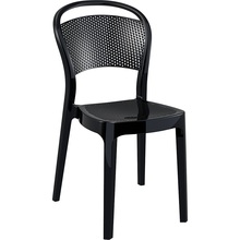 Nowoczesne Krzesło ażurowe z tworzywa BEE lśniące czarne Siesta do kuchni, jadalni i salonu.