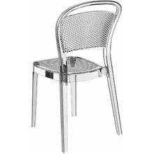 Stylowe Krzesło ażurowe przezroczyste z tworzywa BEE Siesta do salonu, kuchni i restuaracji.