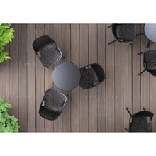 Nowoczesne Krzesło ażurowe z tworzywa AIR czarne Siesta do kuchni, jadalni i salonu.