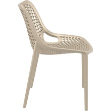 Nowoczesne Krzesło ażurowe z tworzywa AIR szarobrązowe Siesta do kuchni, jadalni i salonu.