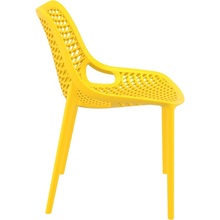 Nowoczesne Krzesło ażurowe z tworzywa AIR żółte Siesta do kuchni, jadalni i salonu.