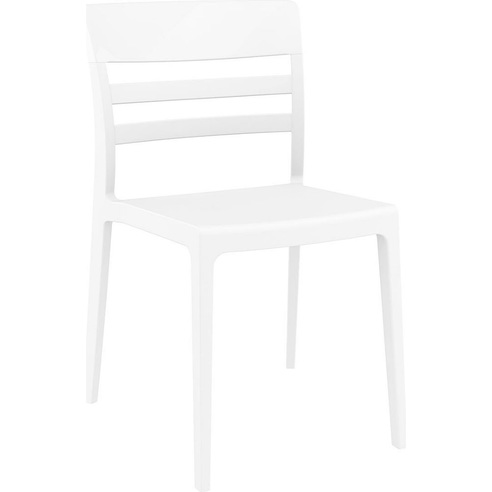 Stylowe Krzesło z tworzywa MOON białe Siesta do salonu, kuchni i restuaracji.