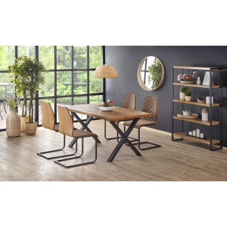 Stół rozkładany loft Xavier 160x90 jasny dąb Halmar do jadalni, kuchni i salonu.