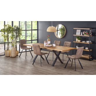 Stół rozkładany loft Xavier 160x90 jasny dąb Halmar do jadalni, kuchni i salonu.