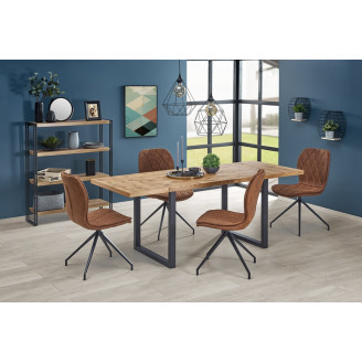 Stół rozkładany loft Horus 126x80 jasny dąb Halmar do jadalni, kuchni i salonu.