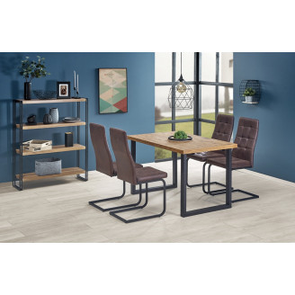 Stół rozkładany loft Horus 126x80 jasny dąb Halmar do jadalni, kuchni i salonu.