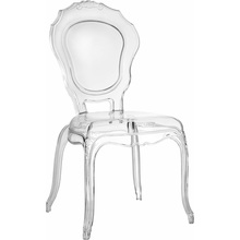 Stylowe Krzesło przeźroczyste z tworzywa Queen Intesi do salonu, kuchni i restuaracji.
