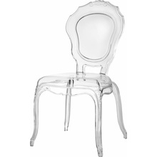Stylowe Krzesło przeźroczyste z tworzywa Queen Intesi do salonu, kuchni i restuaracji.