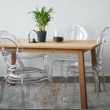 Stylowe Krzesło przeźroczyste z podłokietnikami Queen Arm Intesi do salonu, kuchni i restuaracji.