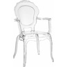 Stylowe Krzesło przeźroczyste z podłokietnikami Queen Arm Intesi do salonu, kuchni i restuaracji.