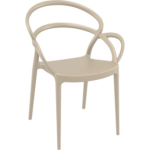 Nowoczesne Krzesło z podłokietnikami MILA szarobrązowe Siesta do kuchni, jadalni i salonu.