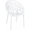 Designerskie Krzesło ażurowe z tworzywa CRYSTAL lśniące białe Siesta do kuchni, kawiarni i restauracji.
