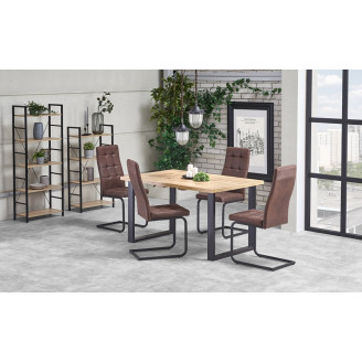 Stół rozkładany loft Venom 135x85 dąb wotan Halmar do jadalni, kuchni i salonu.