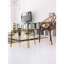 Designerskie Krzesło ażurowe z tworzywa CRYSTAL pomarańczowe przezroczyste Siesta do kuchni, kawiarni i restauracji.