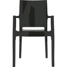 Stylowe Krzesło z podłokietnikami ARTHUR lśniące czarne Siesta do stołu.