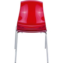 Stylowe Krzesło nowoczesne ALLEGRA czerwone przezroczyste Siesta do salonu, kuchni i restuaracji.
