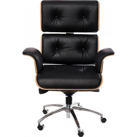 Fotel gabinetowy skórzany VIP czarny D2.Design do biurka. 2