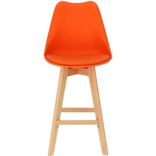 Krzesło barowe skandynawskie Norden Wood Low 64 pomarańczowe Intesi do kuchni, restauracji i baru.