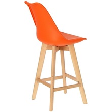Krzesło barowe skandynawskie Norden Wood Low 64 pomarańczowe Intesi do kuchni, restauracji i baru.
