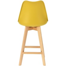 Krzesło barowe skandynawskie Norden Wood Low 64 żółte Intesi do kuchni, restauracji i baru.