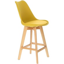 Krzesło barowe skandynawskie Norden Wood Low 64 żółte Intesi do kuchni, restauracji i baru.